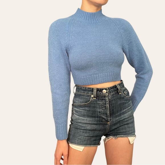 Urban Outfitters Fuzzy Blue Crop Sweater 💕 - Picture 2 of 3